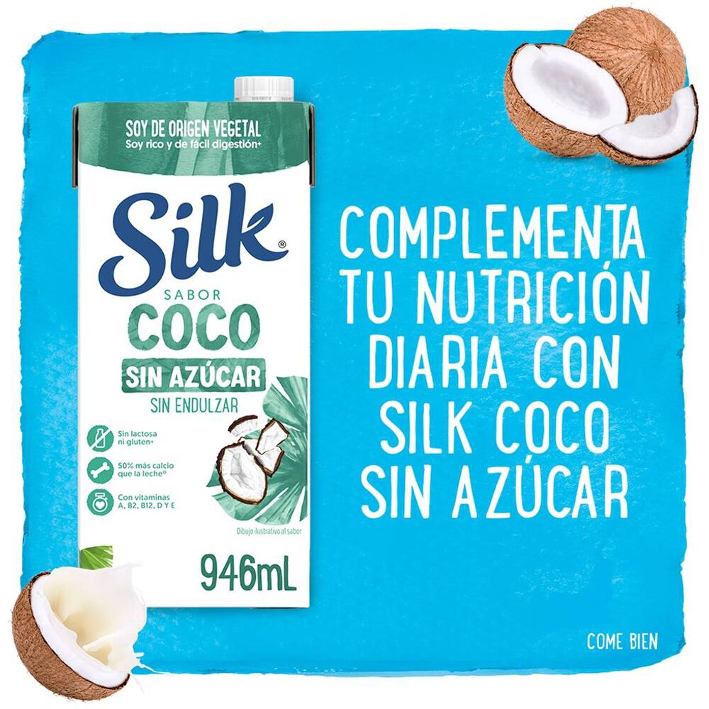Silk Alimento Líquido De Coco Sin Azúcar 946mL image number 3
