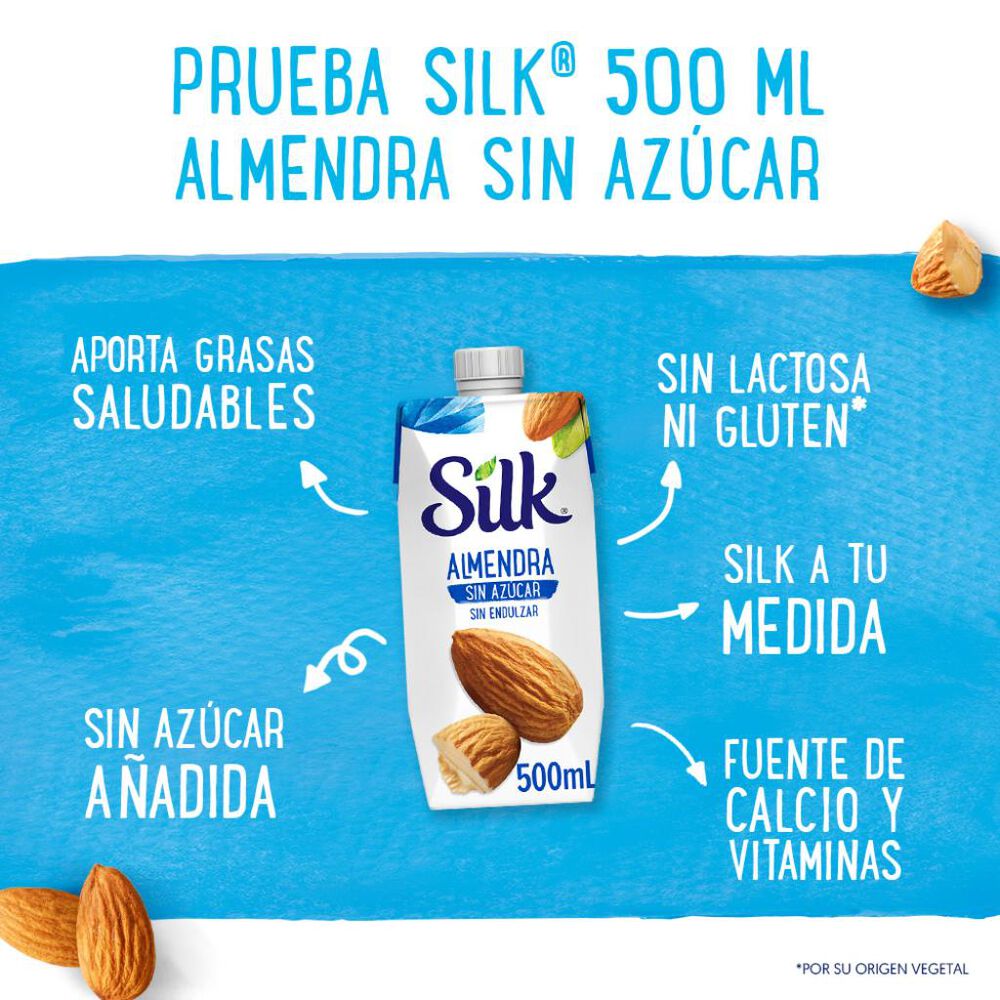 Silk Alimento Líquido De Almendra Sin Azúcar Sin Endulzar 500mL image number 1