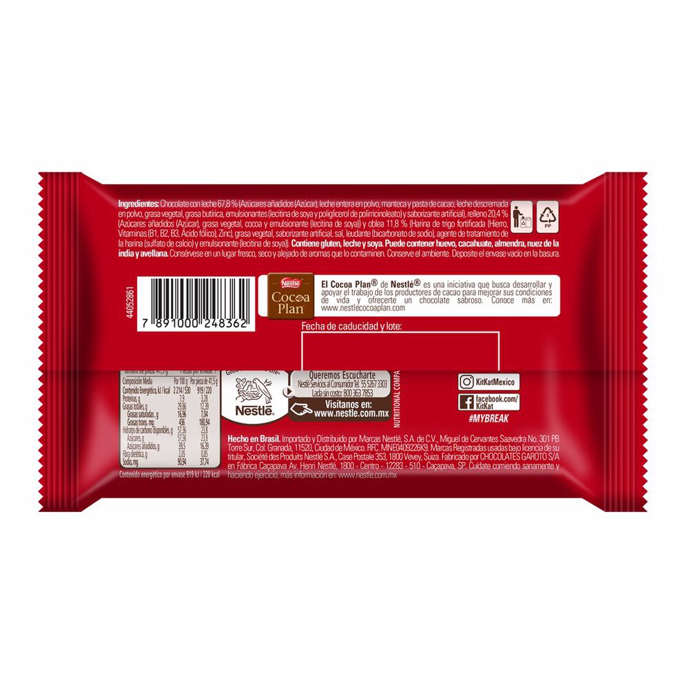 Chocolate con leche Kit Kat Milk 41.5 g image number 1