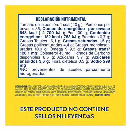 Mayonesa Liviana Hellmann's con Aceite de Canola 360 g image number 1