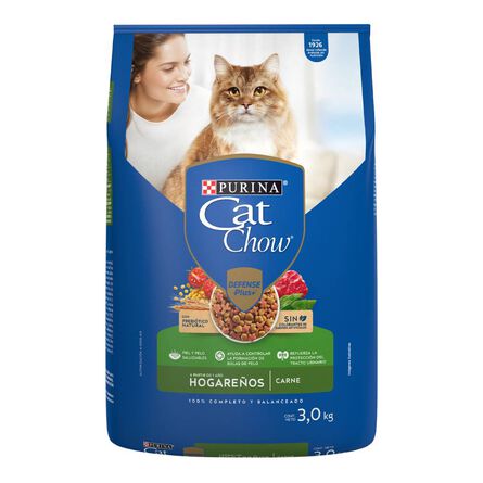 Purina Cat Chow Defense Plus Hogareños Alimento seco para gatos adultos sabor carne, bulto de 3kg image number 6
