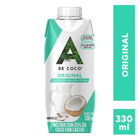 Néctar con 25% de coco Original A de Coco 330 ml image number 4
