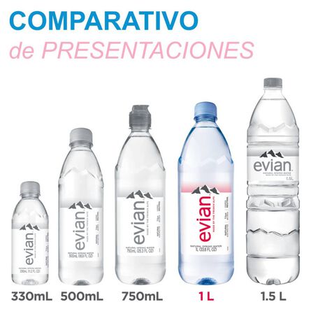 Agua Natural Evian 1 L Botella PET image number 4