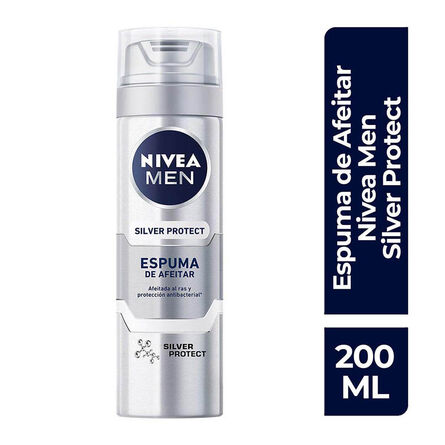 Espuma para Afeitar Nivea Men Silver Protect Antibacterial 200 ml image number 2
