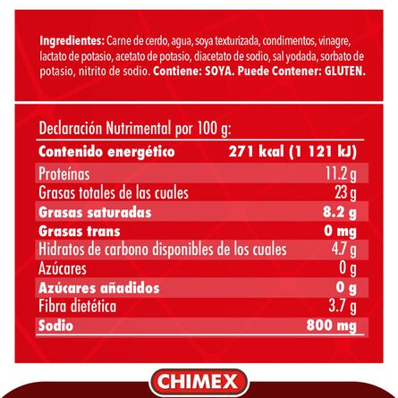 Chorizo Chimex Ranchero 250 Gr image number 1