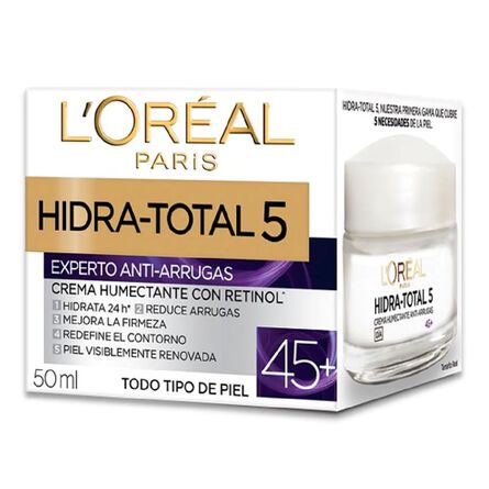 Crema Facial L'Oréal Paris Hidra Total 5 Día Anti-Arrugas 50 ml image number 7