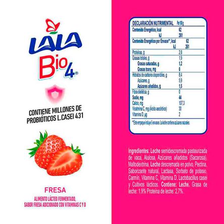 Yoghurt Lala Bio 4 Fresa 100 g 5 pz image number 2