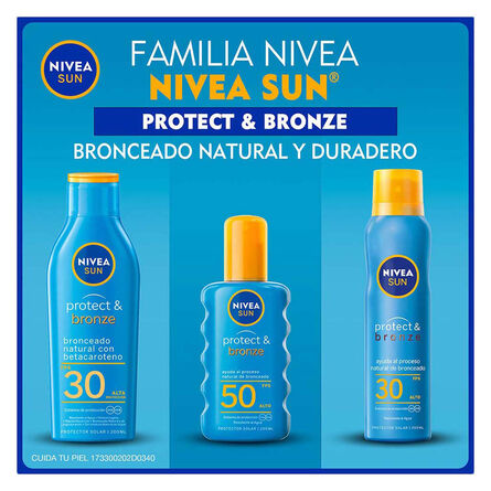 Protector Solar Corporal Nivea Sun Protect & Bronze FPS 30 200 ml image number 7