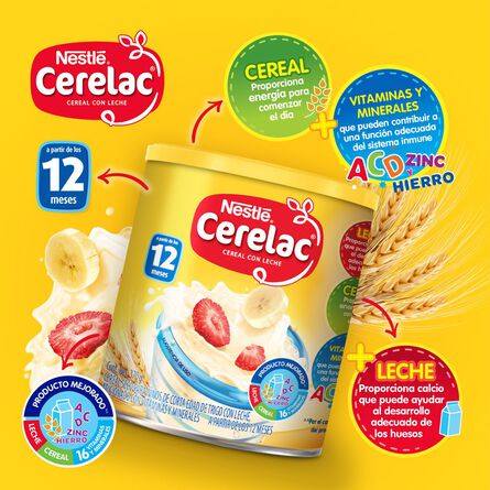 Cereal Infantil Cerelac Cereal con Leche Lata 370g image number 4