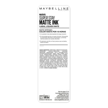 Labial Líquido Maybelline New York Superstay Matte Ink Voyager 5 ml image number 1