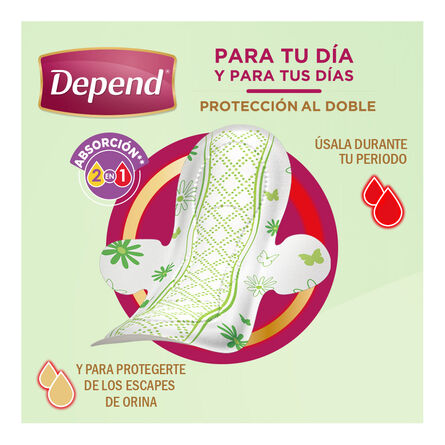 Depend Femenine Toallas Con Extracto De Manzanilla 10 Piezas image number 4