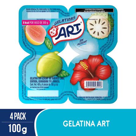 Gelatina Art Surtido Sin Azúcar 4 pz 100 g