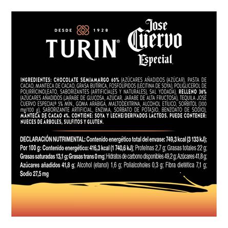 Chocolate Turin Jose Cuervo 200 Gr Bot image number 1