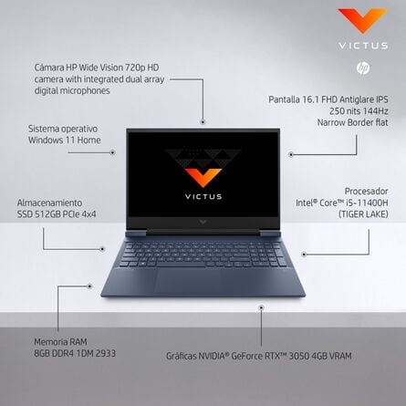 Laptop HP Victus 16-D0507LA Core i5 8GB RAM 512GB SSD 16 Pulg image number 5