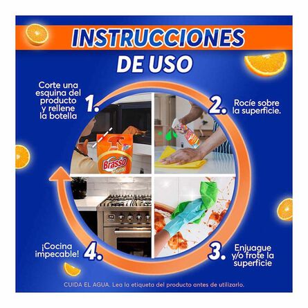 Brasso® Limpiador Líquido Desengrasante para Cocina Naranja Repuesto 500 ml image number 3