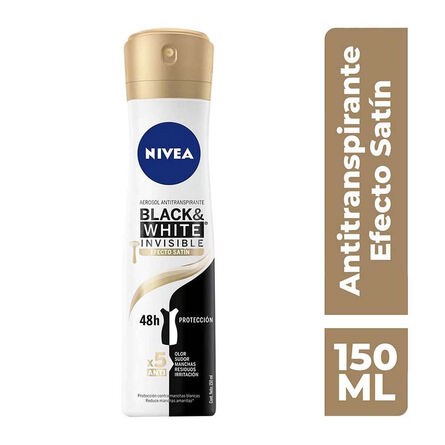 Desodorante Antimanchas Nivea Black & White Invisible Efecto Satín 150 ml image number 1