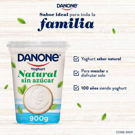 Danone Yoghurt Natural Sin Azúcar 900g image number 1