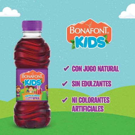 Agua Bonafont Kids con Jugo Natural sabor Uva 6 Pack PET 300 ml image number 3