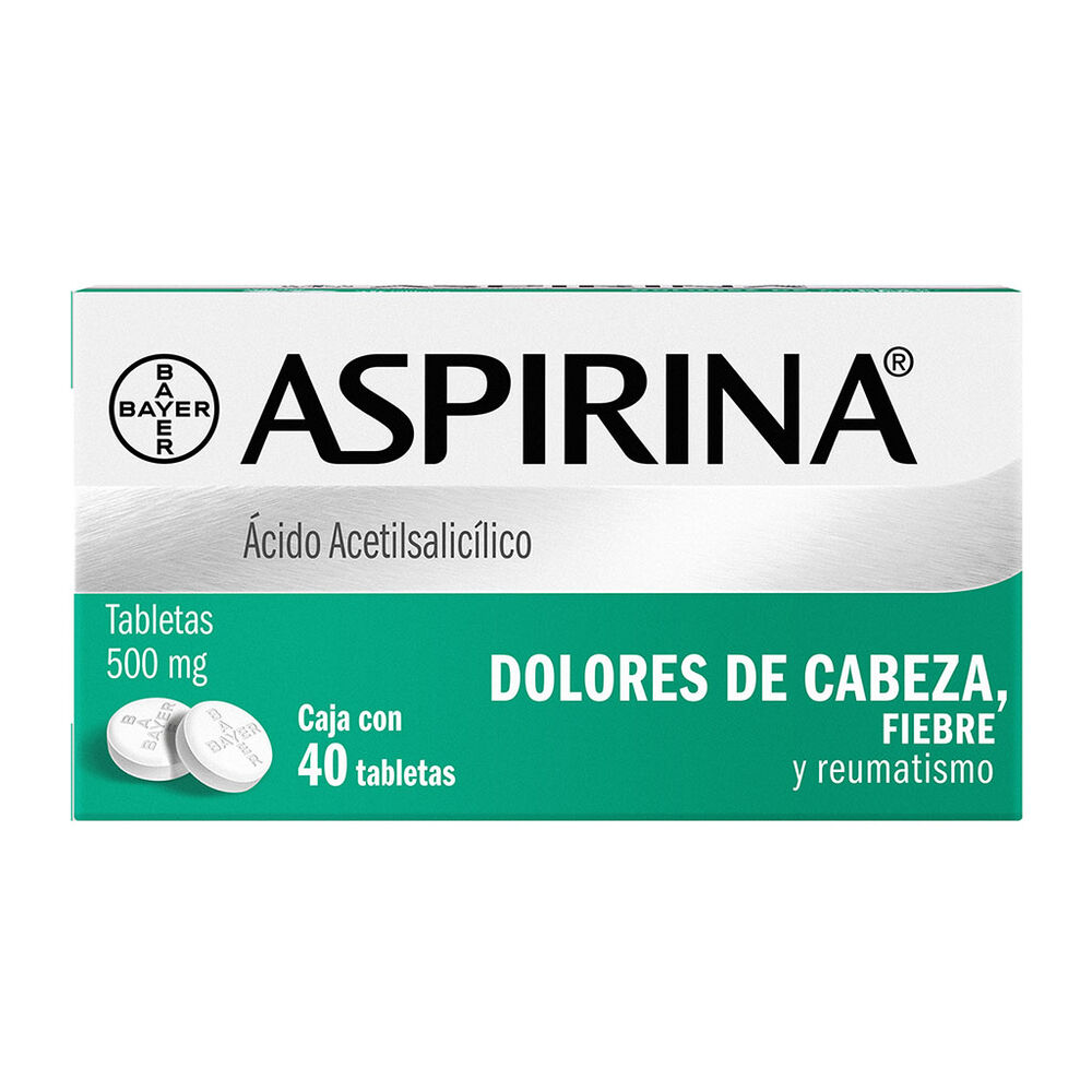 Aspirina Analgésico Acido Acetilsalicílico 500 mg 40 Tabletas image number 1