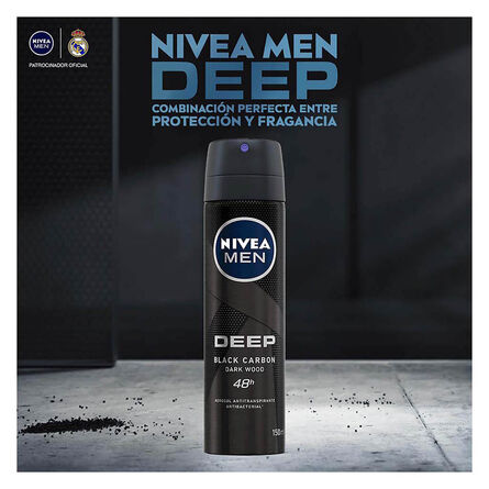 Desodorante Antibacterial Nivea Men Deep Black Carbon Spray 150 ml image number 5