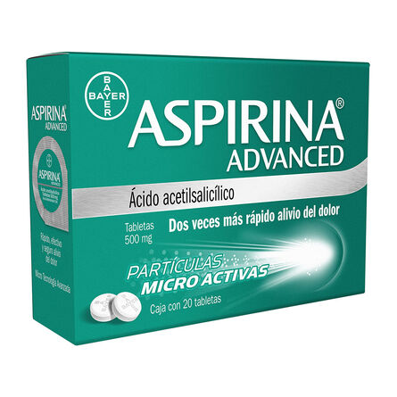 Aspirina Advanced Para Dolor de Cabeza Dolor Corporal y Fiebre 20 tabletas image number 3