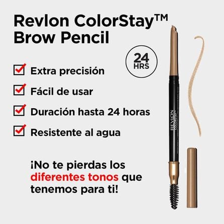 Delineador Para Cejas Revlon Colorstay Brow Pencil Tono 220 Dark Brown .35 Gr image number 3