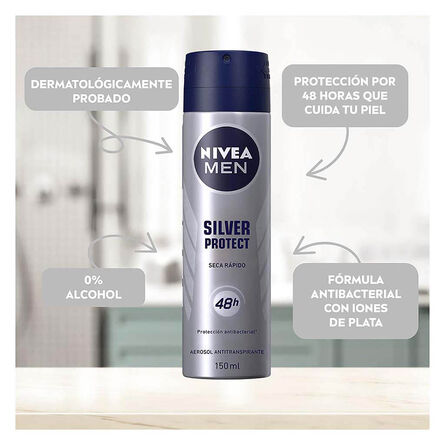 Desodorante Antitranspirante Nivea Men Silver Protect Spray 150 ml image number 1
