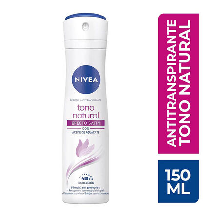 Desodorante Aclarante Nivea Tono Natural Efecto Satín Spray 150 ml image number 1