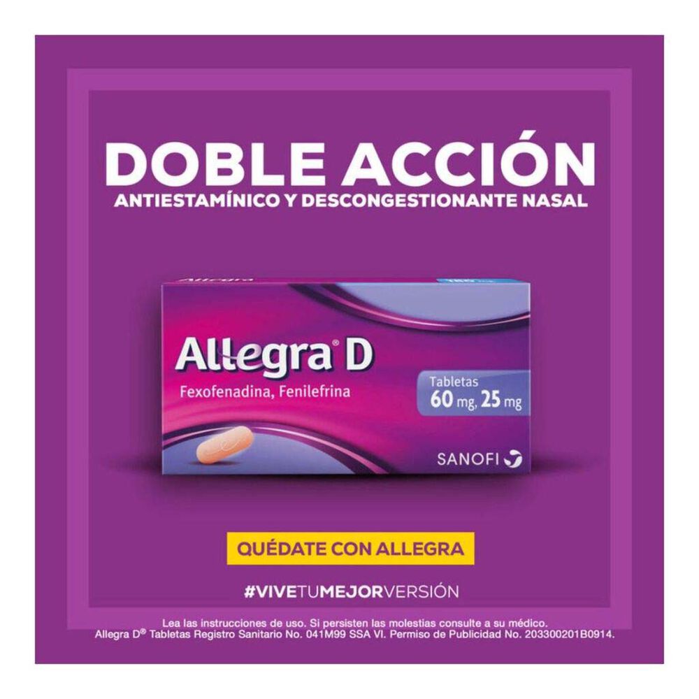 Allegra-D 60/25mg, 10 Tabletas image number 5