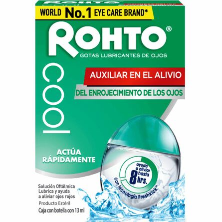 Gotas COOL para ojos alivia el enrojecimiento Rohto 13 ml, Soriana