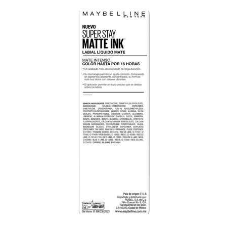 Labial Líquido Maybelline New York Superstay Matte Ink Driver 5 ml image number 1