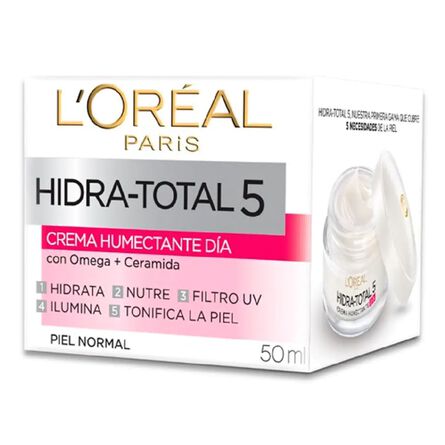 Crema Facial L'Oréal Paris Hidra Total 5 Cuidado Día Humectante 50 Ml image number 5