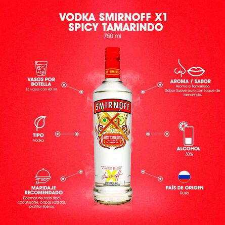 Vodka Smirnoff X1 Tamarindo 750 ml image number 4