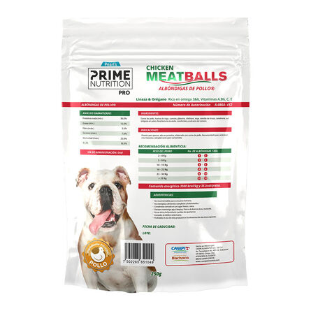 Premios para Perro Prime Nutrition  Chiken Meat Balls 250 gr image number 2