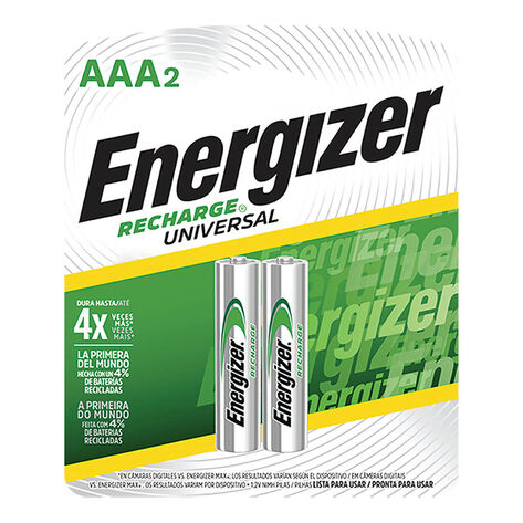Pila Energizer Recargable AAA Blister con 2 pz