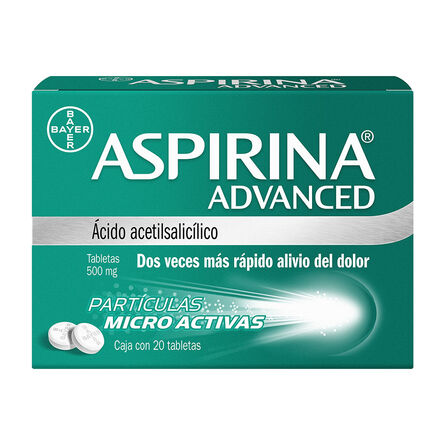 Aspirina Advanced Para Dolor de Cabeza Dolor Corporal y Fiebre 20 tabletas image number 1