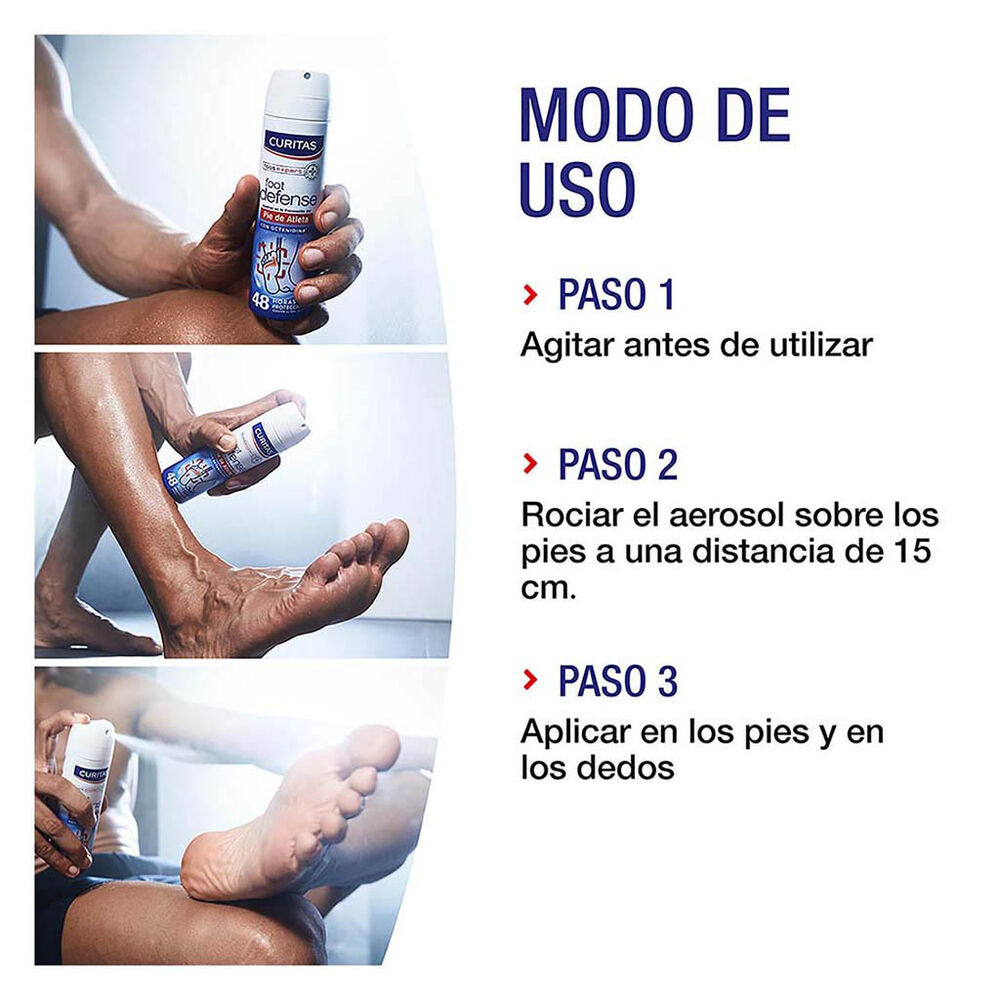 Desodorante para pies de doble protección con octenidina Curitas Foot Defense 150 ml image number 3