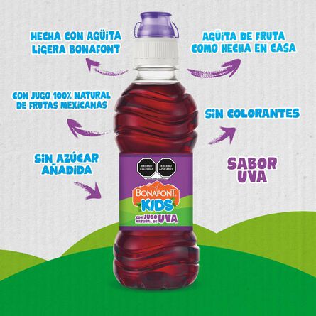 Bonafont Kids Agua Con Jugo Natural de Uva 6 Pack 300 ml image number 3
