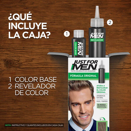 Tinte Just For Men Colorante en Shampoo Fórmula Original Castaño Medio 66 ml image number 4
