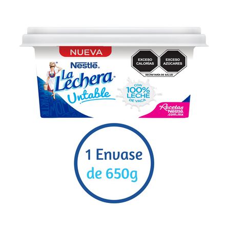 Leche Condensada Nestlé La Lechera Untable 650g image number 1