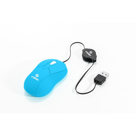 Mouse Óptico Steren COM-5253AZ USB Retráctil Azul image number 2