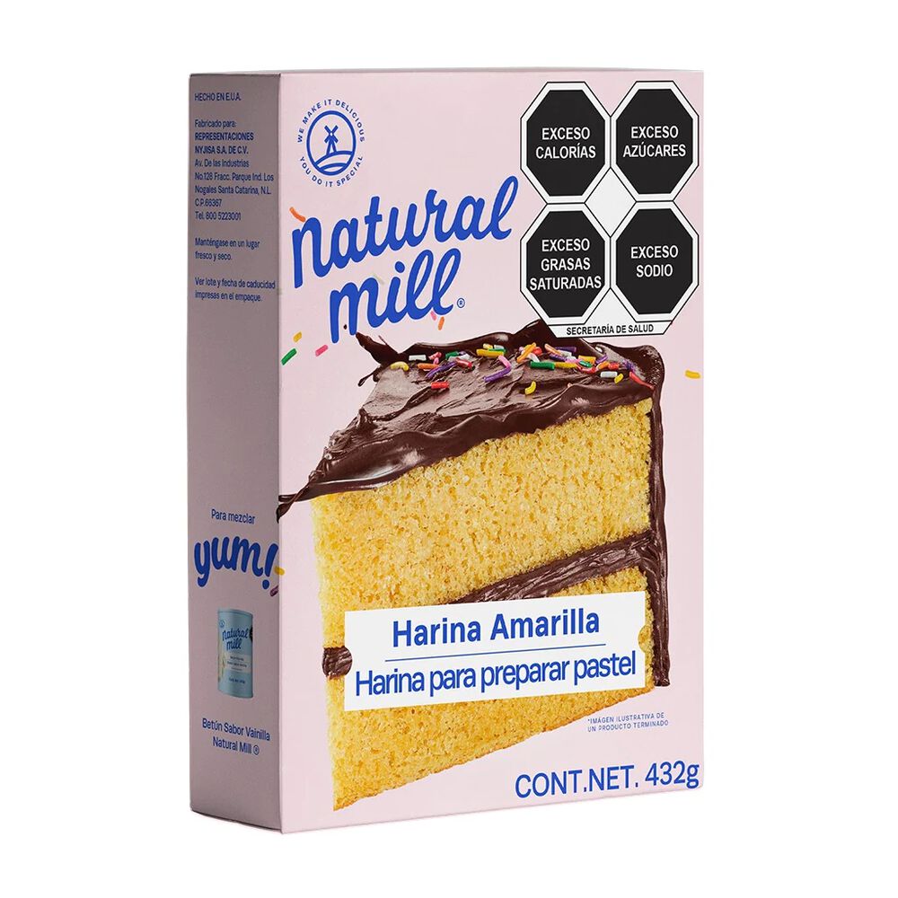 Harina para preparar pastel Natural Mill amarilla 432 g image number 0