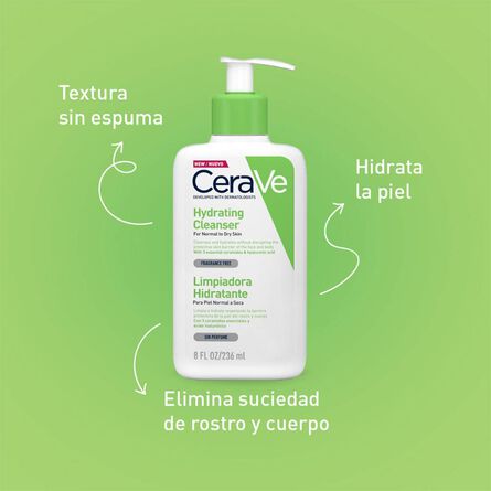 CeraVe Limpiador Hidratante para Piel Normal a Seca 236 ml image number 2
