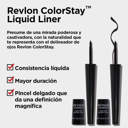 Delineador Para Ojos Revlon Colorstay Liquid Eyeliner Tono 251 Black 50 g image number 3