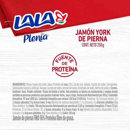 Jamón Lala Plenia York Pierna 250 g image number 3