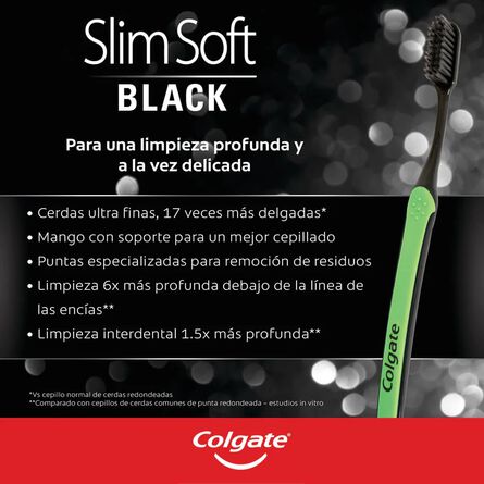 Cepillo de Dientes Colgate Slim Soft Black 2 pzas image number 6