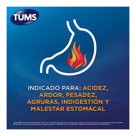 Antiácido Tums Menta 500 mg 75 Tabletas image number 3