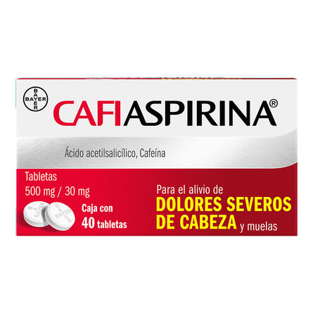 Cafiaspirina Para Dolor De Cabeza Severo Dolor Corporal y Muelas 40 Tabletas&nbsp; image number 0