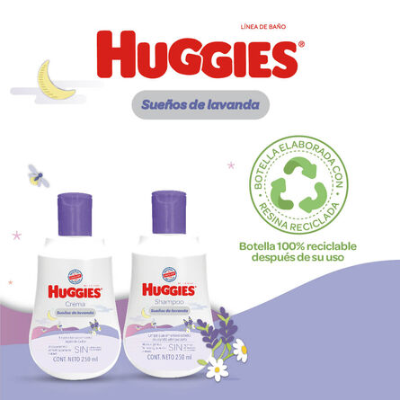 Kit Huggies Sueños de Lavanda Shampoo, Crema y Jabón image number 4