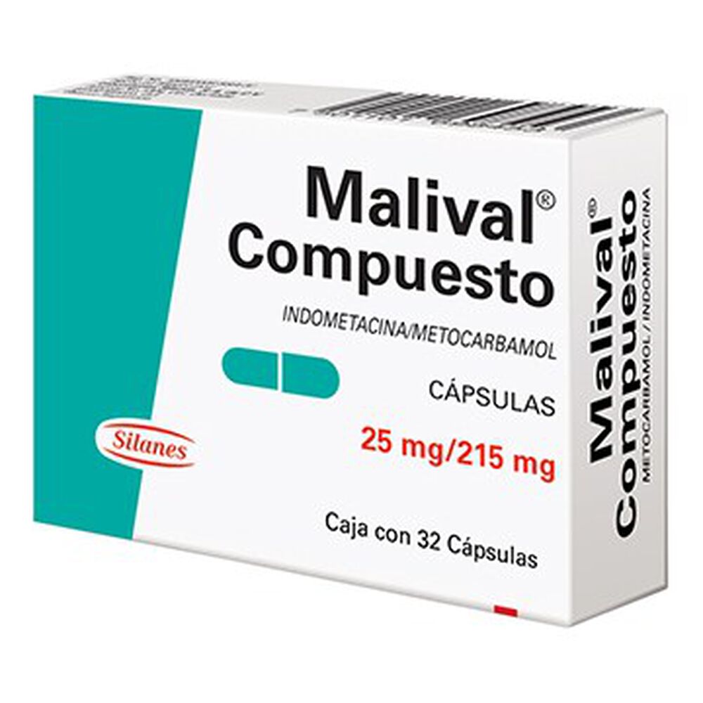 Malival Compuesto 25 mg/215 mg Oral 32 Cápsulas image number 0